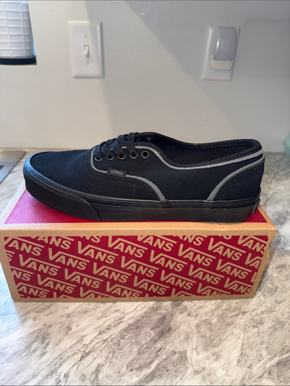 Vans Black Low-Top Canvas Sneakers with Gray Trim